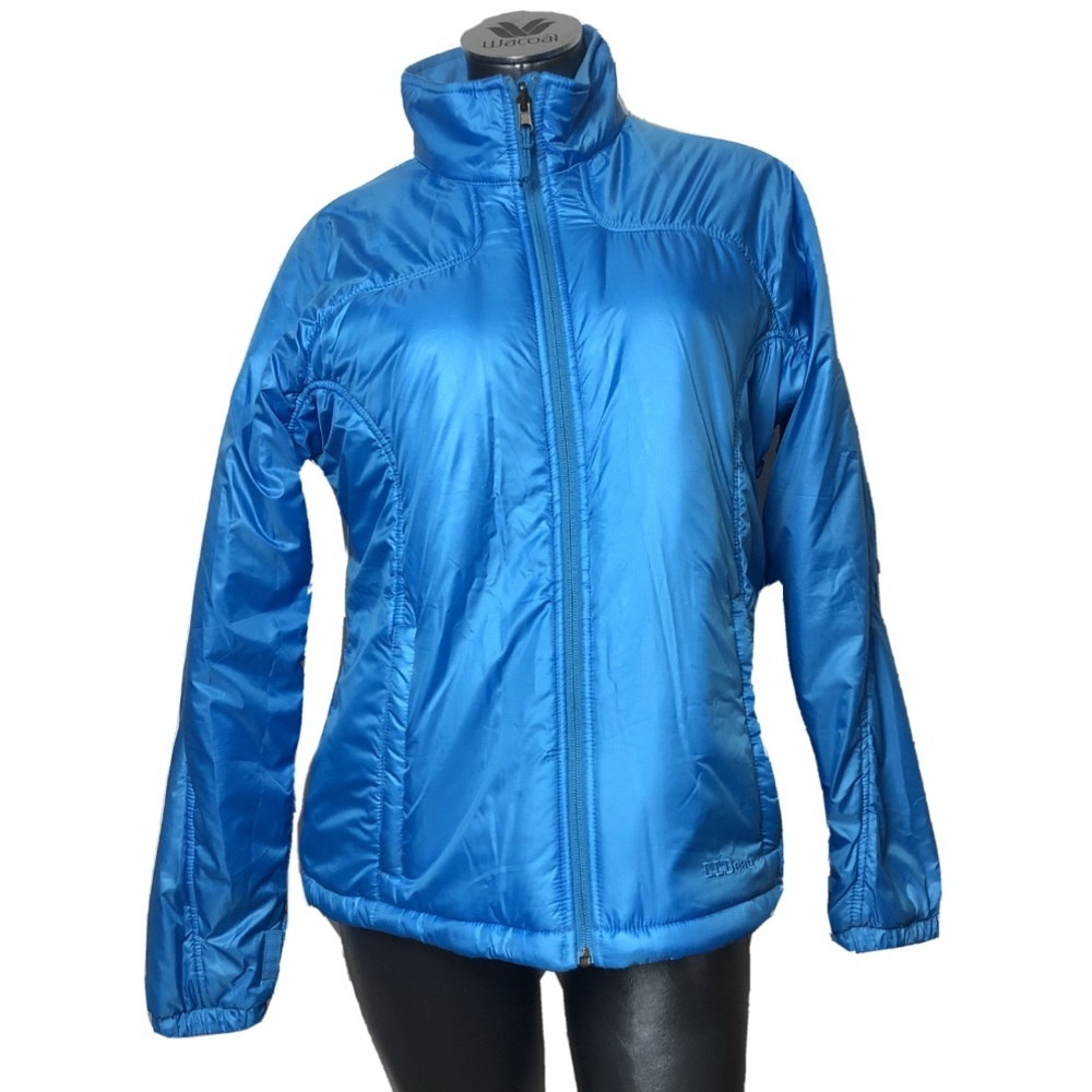 L.L Bean Jacket Blue Primaloft Bright Puffer Cobalt Blue Large Quilted